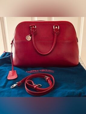 Dooney & Bourke Cherry Red Leather Satchel with Strap